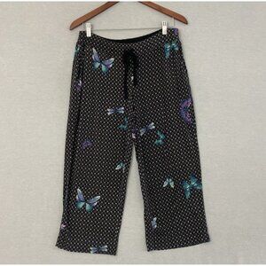 SOMA Butterfly Pajama Pants Sz M Fairy Comfy Stretch String Elastic Waist